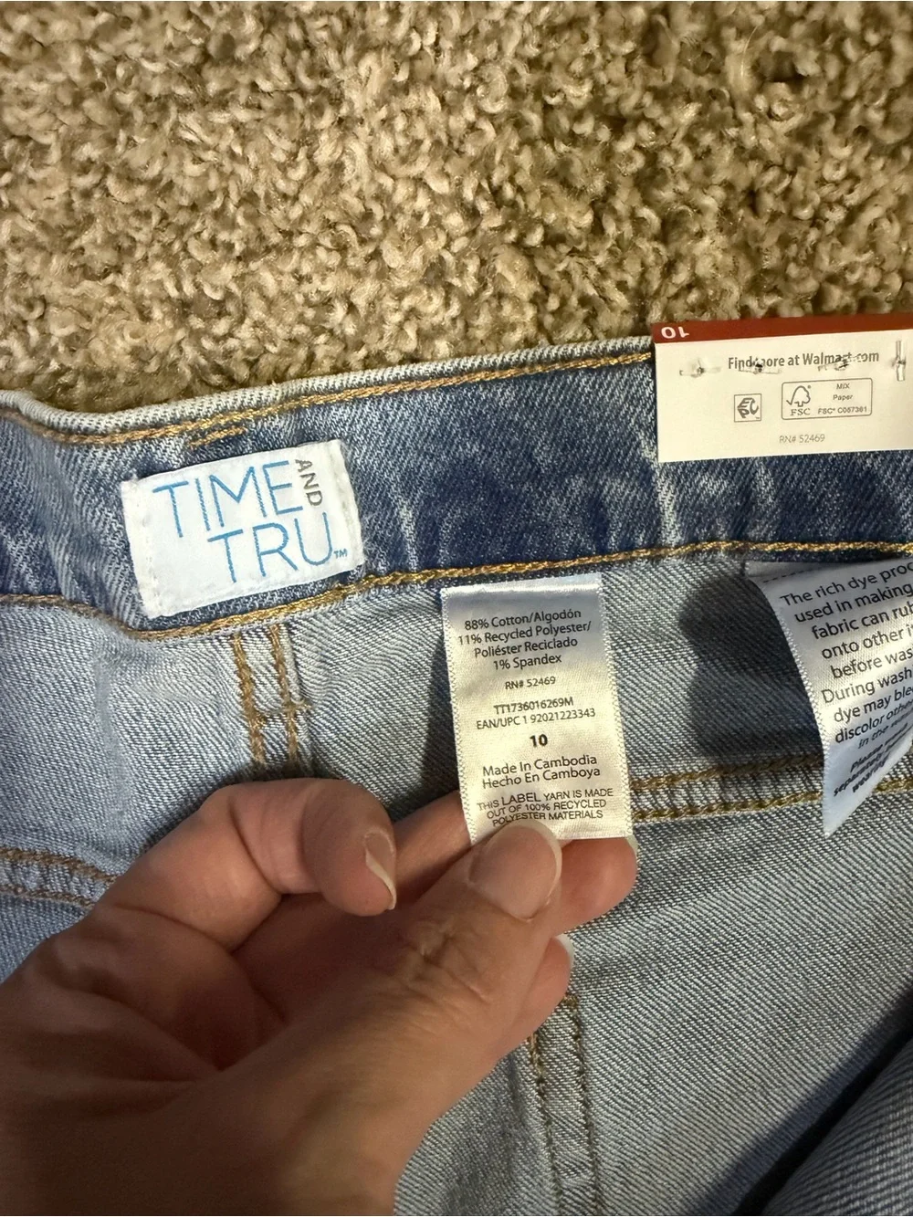Time and Tru Light Blue Straight Leg Jeans